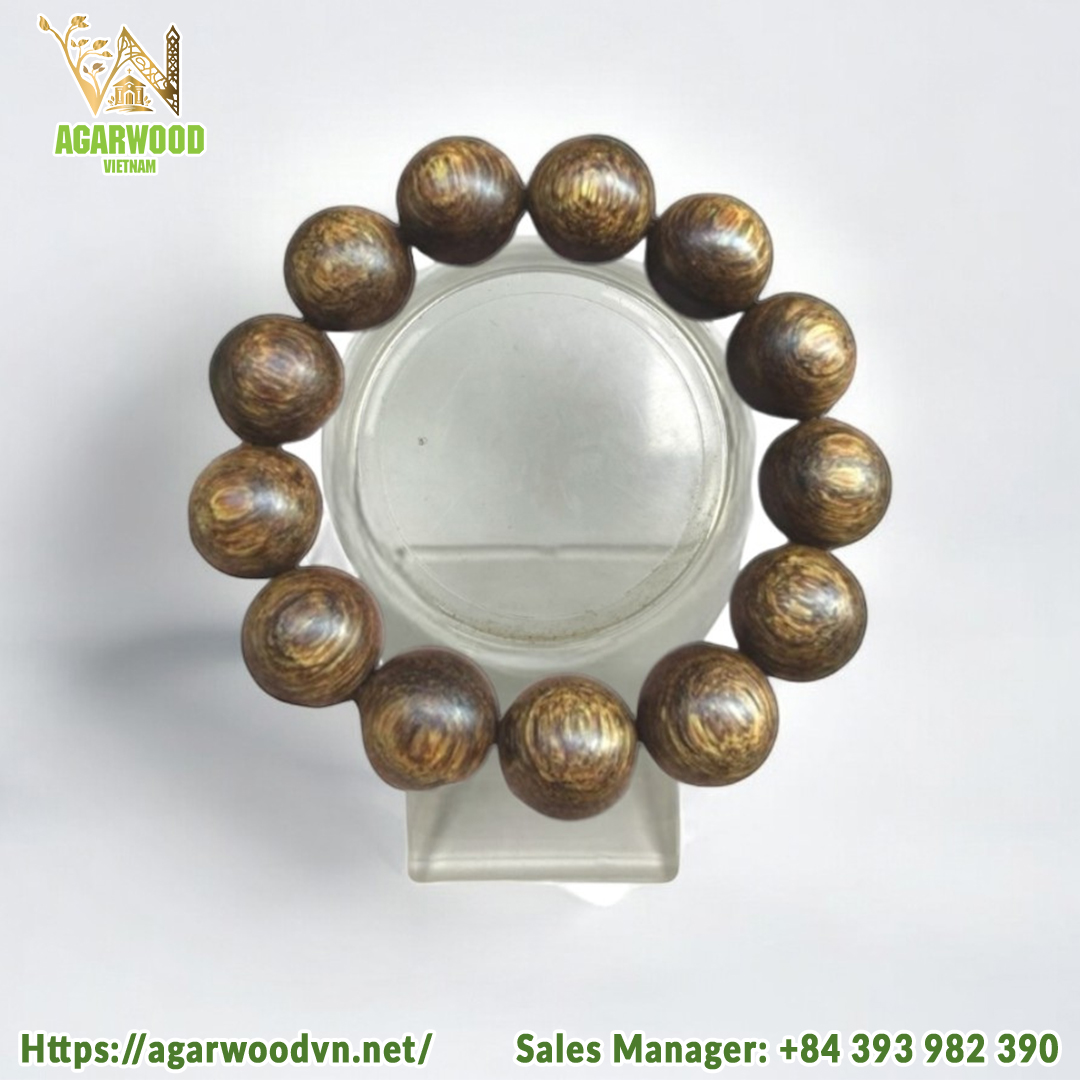 Superior Natural VietNam Oud Bead Bracelet 14mm-1