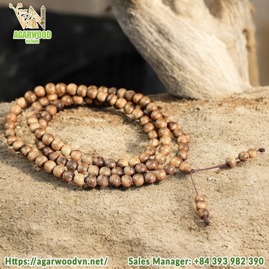 Superior Natural VietNam Oud Bracelet 108 Beads 8mm